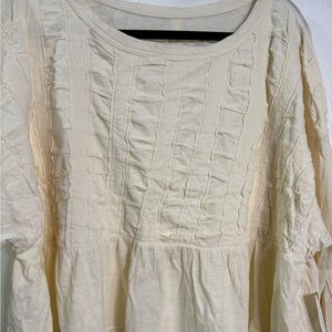 Pilcro Cream Long Sleeve Top